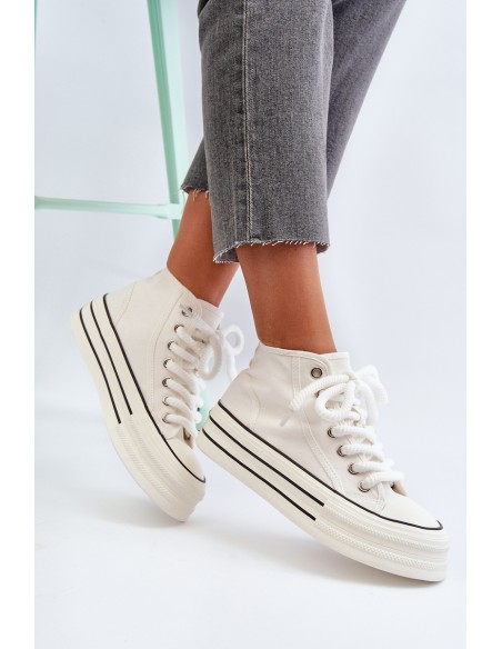 Women's platform sneakers white Aineri