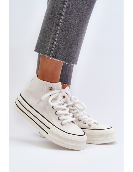 Women's platform sneakers white Aineri