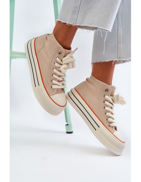Women's Platform Sneakers Beige Aineri