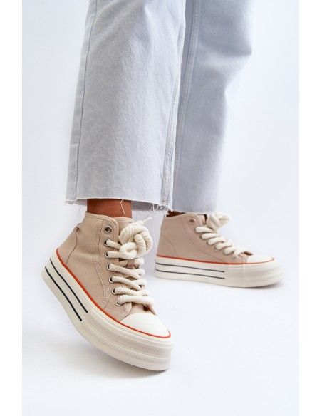 Women's Platform Sneakers Beige Aineri