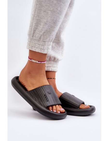 Women's Lightweight Black Foam Slides Fenicva