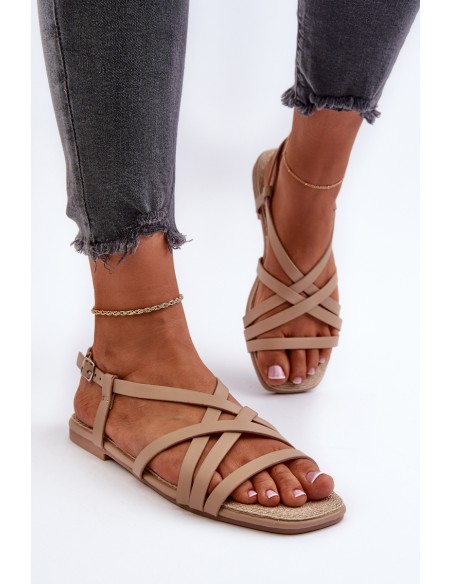 Flat Women's Sandals Big Star NN274012 Beige