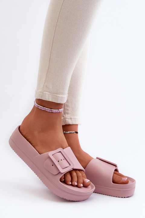 Women's Foam Platform Sandals with Buckle Big Star NN274A663 Pink