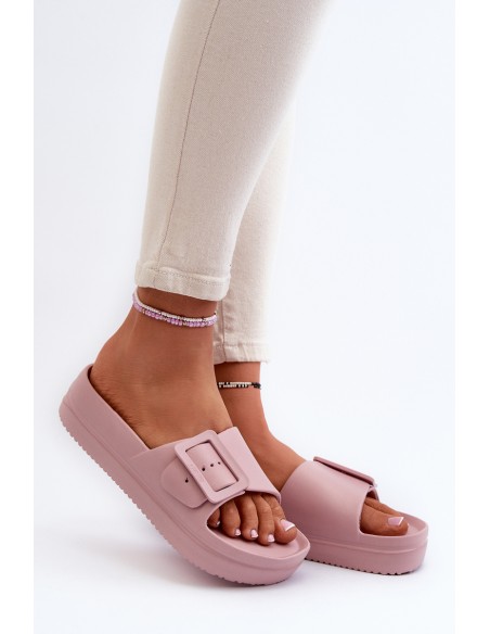 Women's Foam Platform Sandals with Buckle Big Star NN274A663 Pink