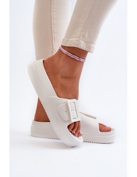 Women's Foam Platform Sandals With Buckle Big Star NN274A661 White