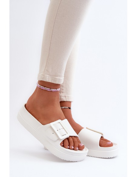 Women's Foam Platform Sandals With Buckle Big Star NN274A661 White