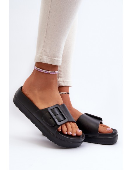 Women's Foam Platform Sandals with Buckle Big Star NN274A662 Black