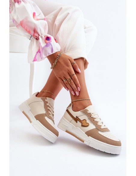 Women's platform sneakers in beige Zeparine