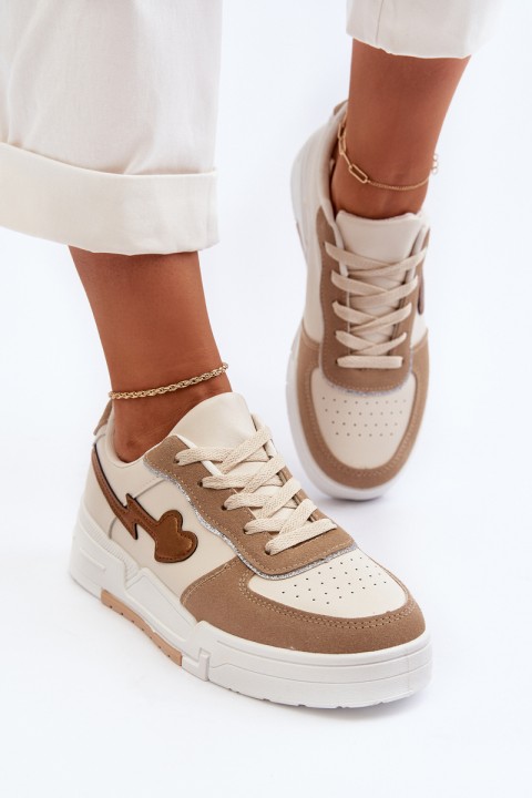 Women's platform sneakers in beige Zeparine