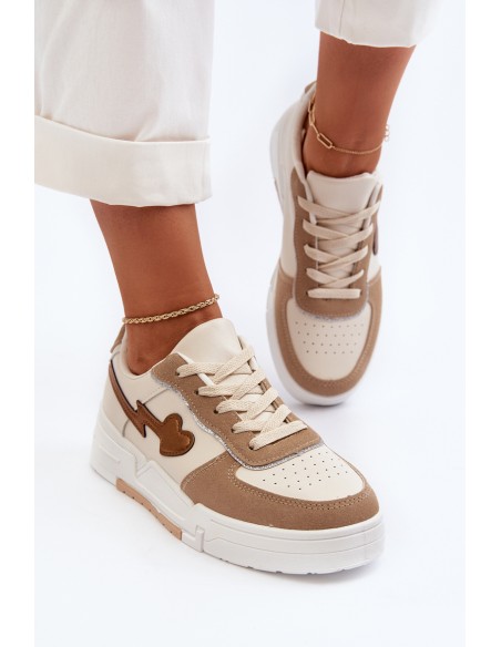 Women's platform sneakers in beige Zeparine