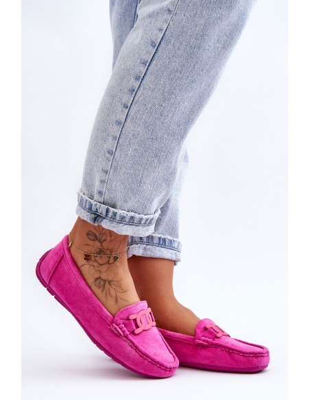 Women's Fashionable Suede Moccasins Pink Rabell