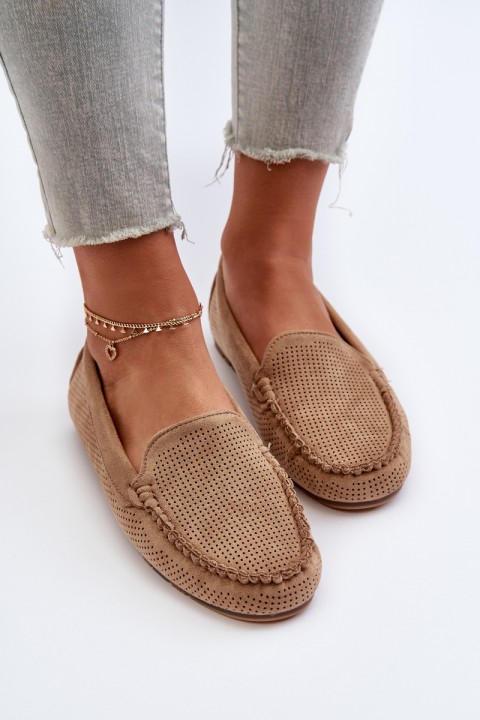 Women's Suede Moccasins Dark Beige Ranica