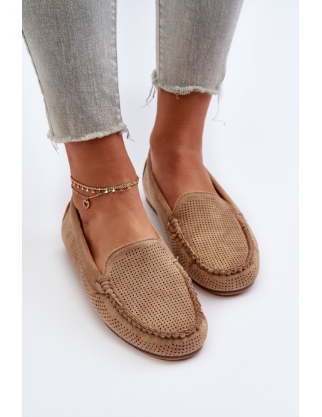 Women's Suede Moccasins Dark Beige Ranica