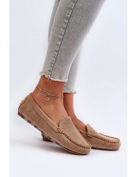 Women's Suede Moccasins Dark Beige Ranica