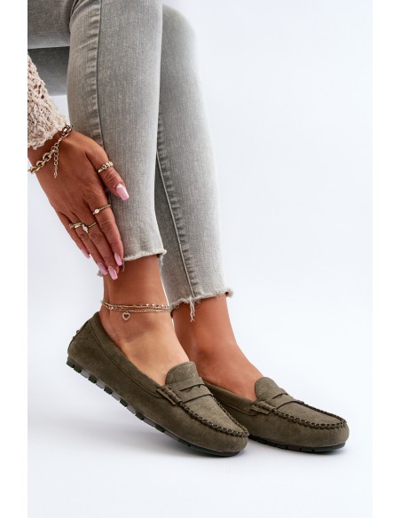 Women's Suede Moccasins Dark Beige Ranica