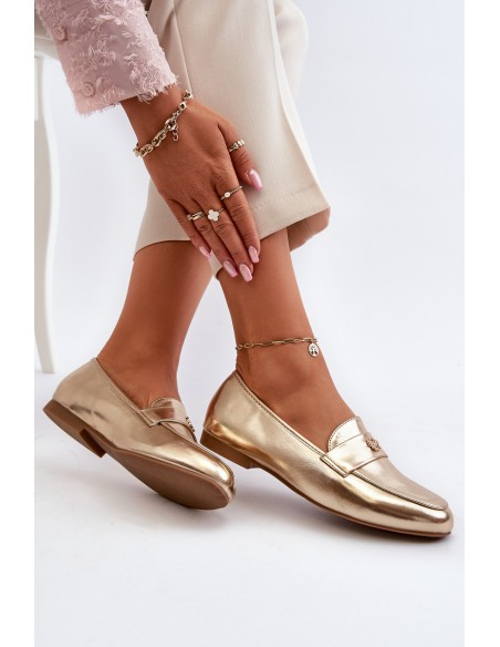 Women's Flat Heel Loafers Gold Sylvaine