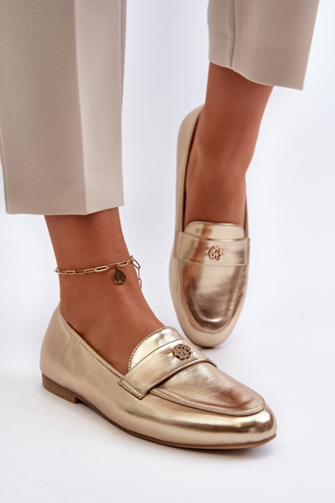 Women's Flat Heel Loafers Gold Sylvaine