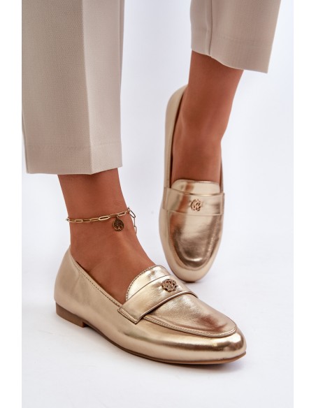 Women's Flat Heel Loafers Gold Sylvaine