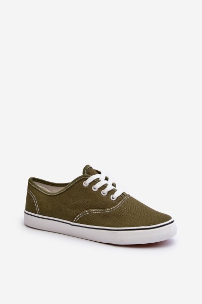 Women's Classic Dark Green Canvas Sneakers Olvali 2