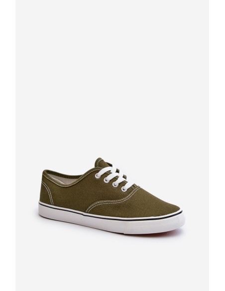 Women's Classic Dark Green Canvas Sneakers Olvali