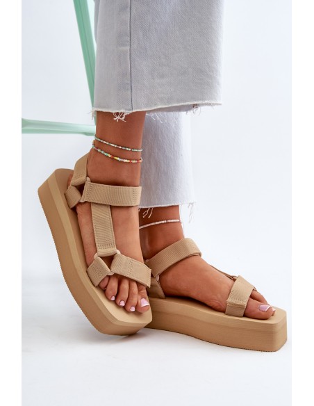 Women's Platform Sandals in Beige Edireda