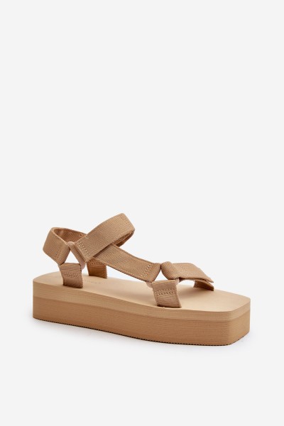 Women's Platform Sandals in Beige Edireda 2