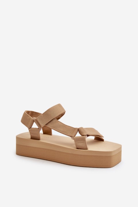 Women's Platform Sandals in Beige Edireda