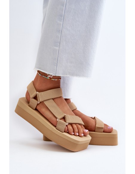 Women's Platform Sandals in Beige Edireda