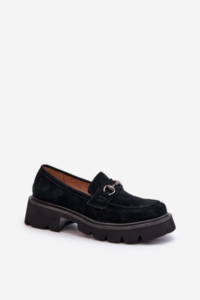 Massive Women's Suede Moccasins Black Neloria 2