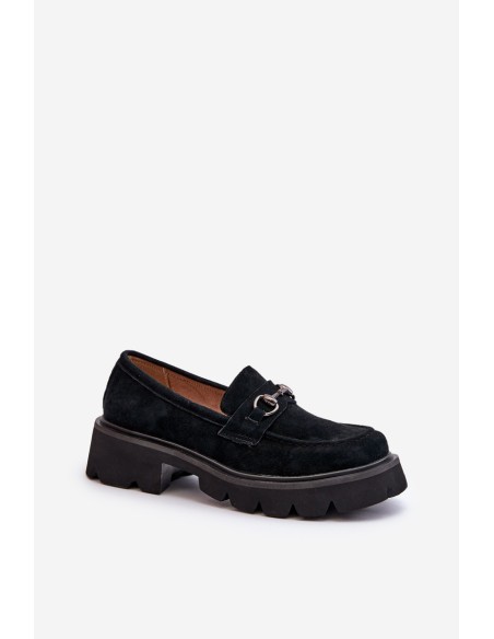 Massive Women's Suede Moccasins Black Neloria