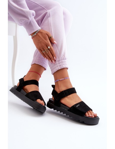 Women's Suede Platform Sandals Big Star NN274700 Black