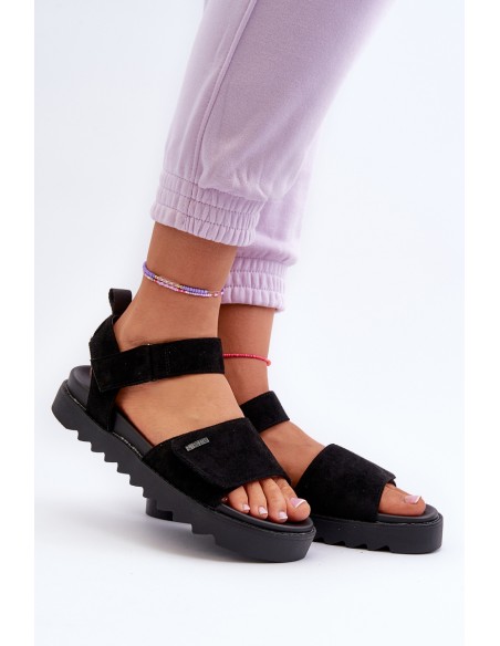 Women's Suede Platform Sandals Big Star NN274700 Black