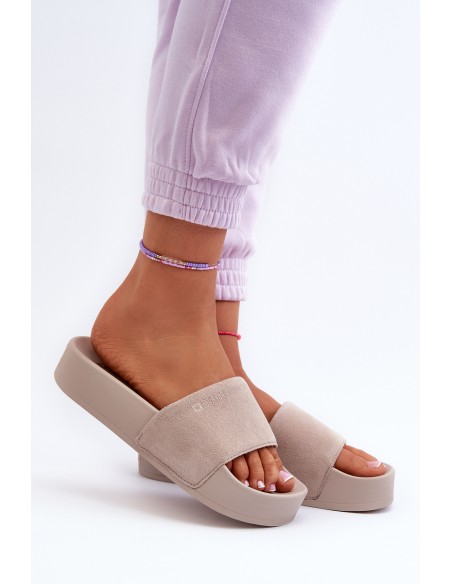 Women's Platform Suede Sandals Big Star NN274A671 Beige