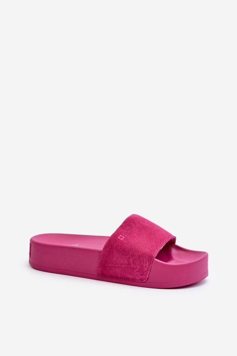 Women's Platform Suede Slippers Big Star NN274A672 Fuchsia