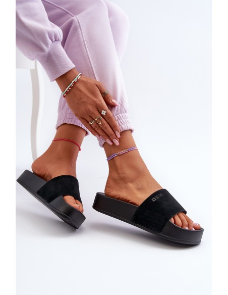 Women's Suede Platform Sandals Big Star NN274A670 Black