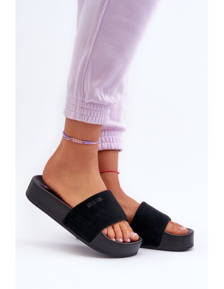 Women's Suede Platform Sandals Big Star NN274A670 Black