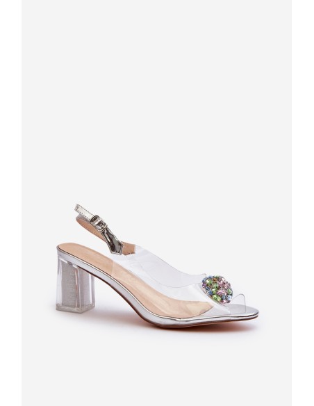 Transparent Sandals with Silver Embellishment D&A MR38-454