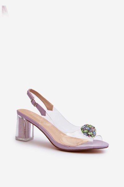 Transparent Sandals with Ornament Purple D&A MR38-454 2
