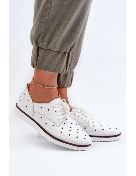 White Women's Leather Shoes S.Barski LR182