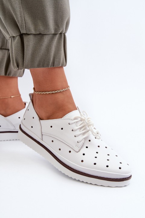 White Women's Leather Shoes S.Barski LR182