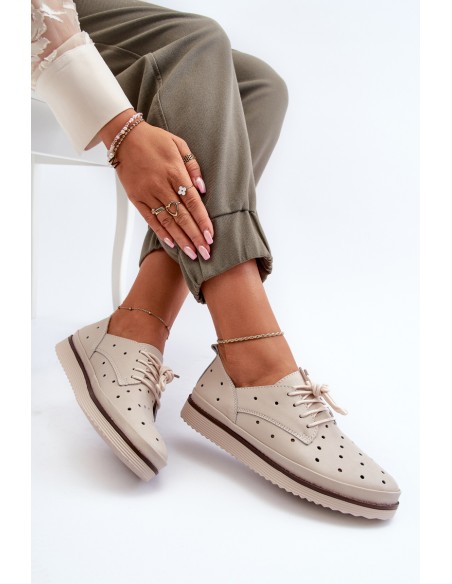 White Women's Leather Shoes S.Barski LR182