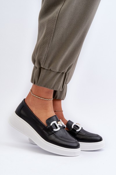 Juodi moteriški mokasinai