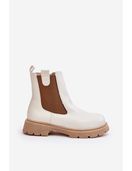 Women's ankle boots with zipper White Ramhel