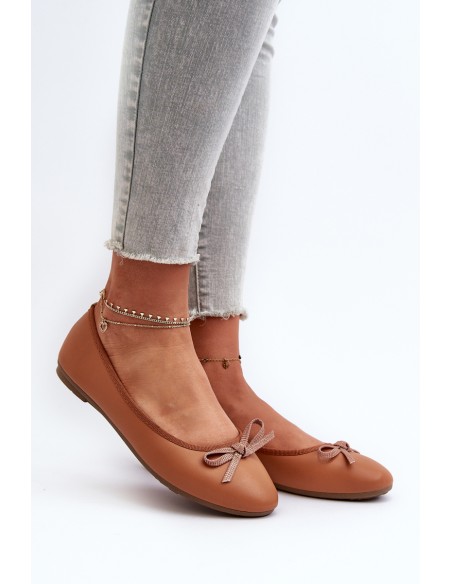 Ballerinas Eco Leather With Bow Camel Sandal