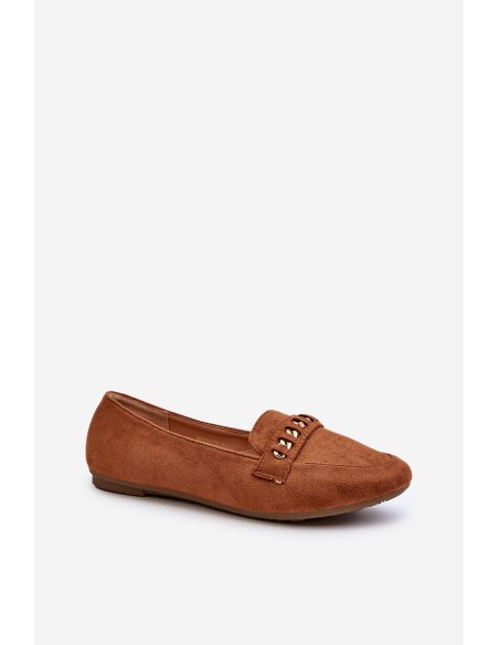 Shiny Women's Loafers With Chain Camel Aredilla