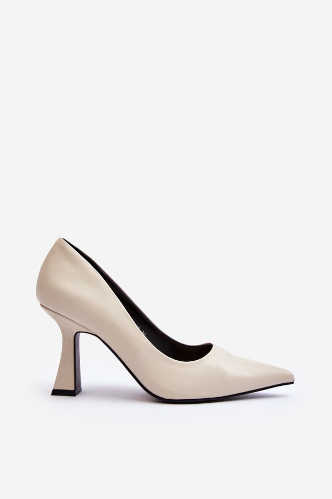 Classic Pointed Toe High Heels Light Beige Delimena