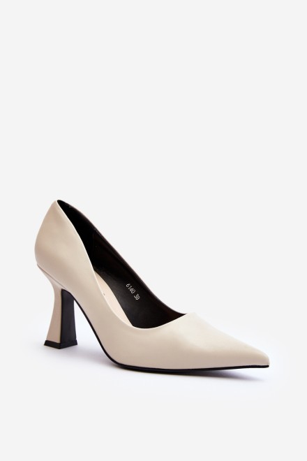 Classic Pointed Toe High Heels Light Beige Delimena