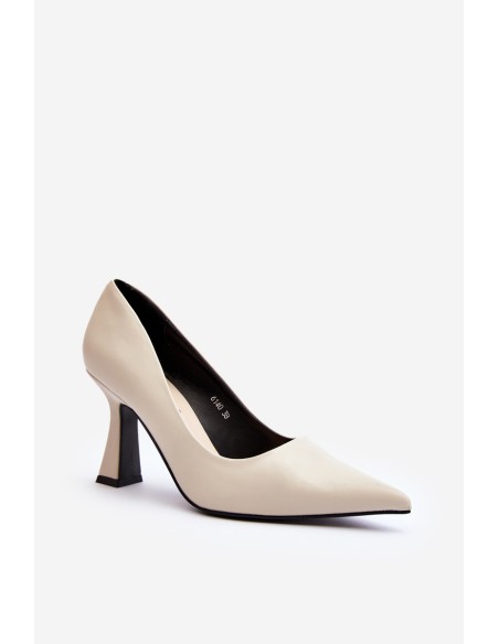 Classic Pointed Toe High Heels Light Beige Delimena