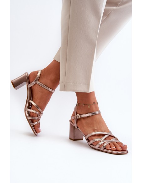 Women's Sandals with Heel Sergio Leone SK065 Gold