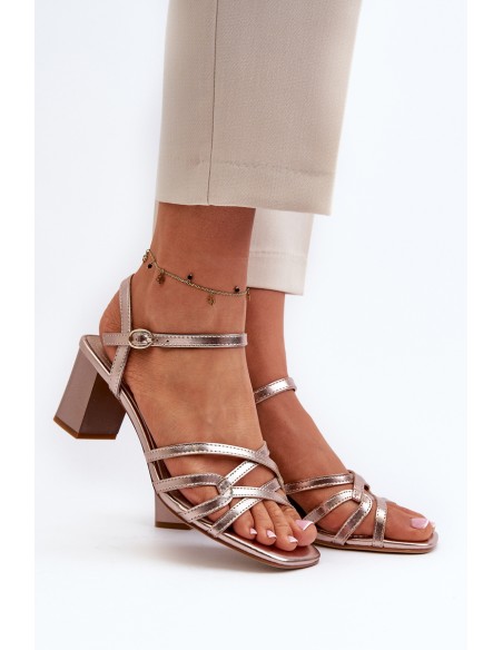 Women's Sandals with Heel Sergio Leone SK065 Gold